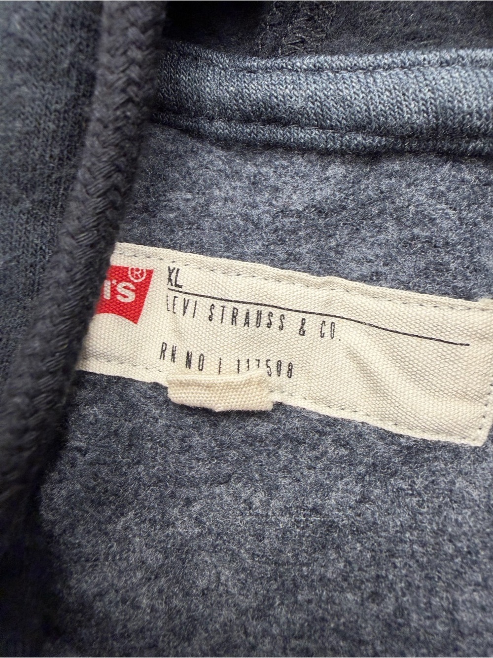 Levi's Men's XL Two-Tone Black/Charcoal Hooded Sweatshirt - Picture 3 of 7